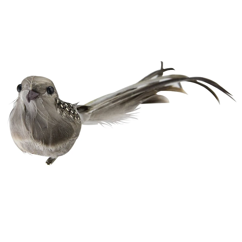 24" Brown & Gray Clip-On Bird Ornament