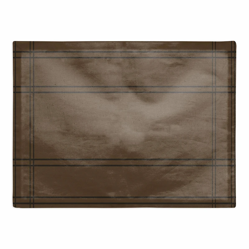 Brown Plaid Fall Lines Poly Twill Placemat