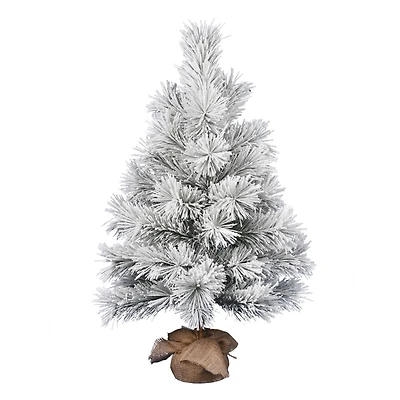 3ft. Unlit Frosted Beckett Pine Artificial Christmas Tree in Burlap Base