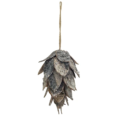 Hello Honey® 7.75" Natural Birch Bark Pinecone Ornament