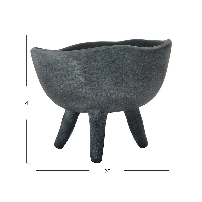 Hello Honey® 5.5" Matte Black Footed Terra Cotta Planter