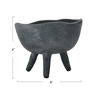 Hello Honey® 5.5" Matte Black Footed Terra Cotta Planter