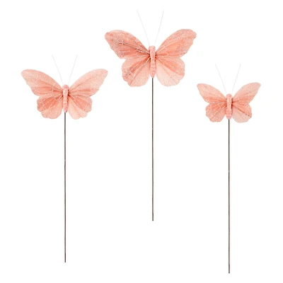 Glitter Feather Butterfly Set by Ashland