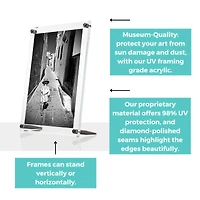 Wexel Art Clear Acrylic Tabletop Floating Picture Frame with Graphite Hardware