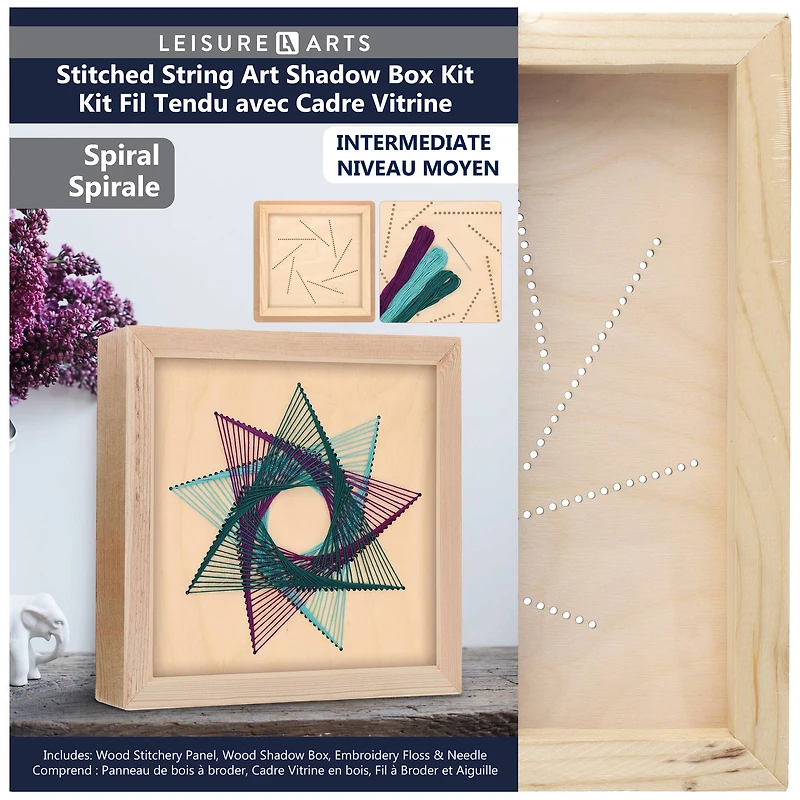 Leisure Arts® Spiral Stitched String Art Shadow Box Kit