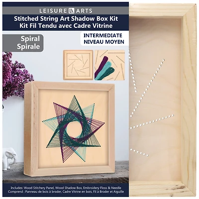 Leisure Arts® Spiral Stitched String Art Shadow Box Kit