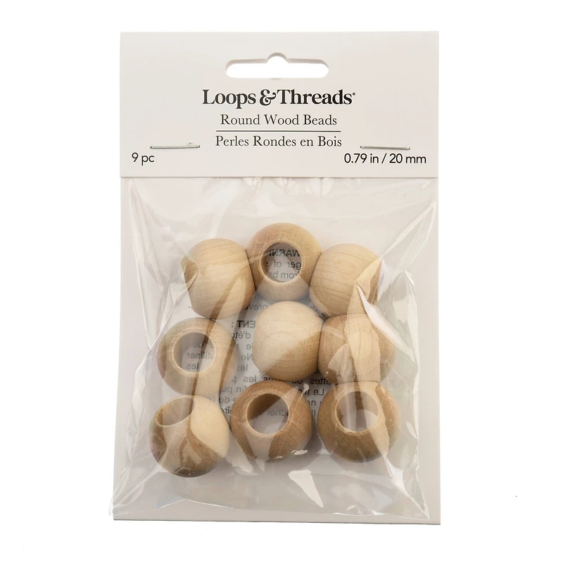 20mm Round Wood Beads