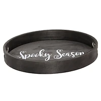 Elegant Designs™ 13.8" Round Spooky Season Serving Tray with Handles