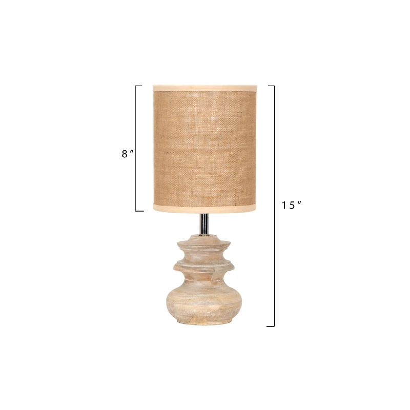 Hello Honey® Bleached Mango Wood Table Lamp with Jute Shade