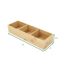 Mind Reader 3-Section Bamboo Countertop Organizer