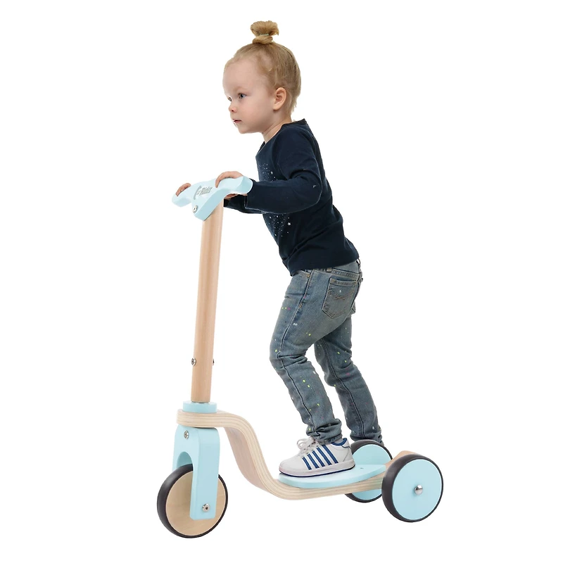 Toy Time Blue Wooden Kick Scooter