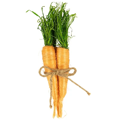 9" Orange Straw Carrot Easter Decorations Set