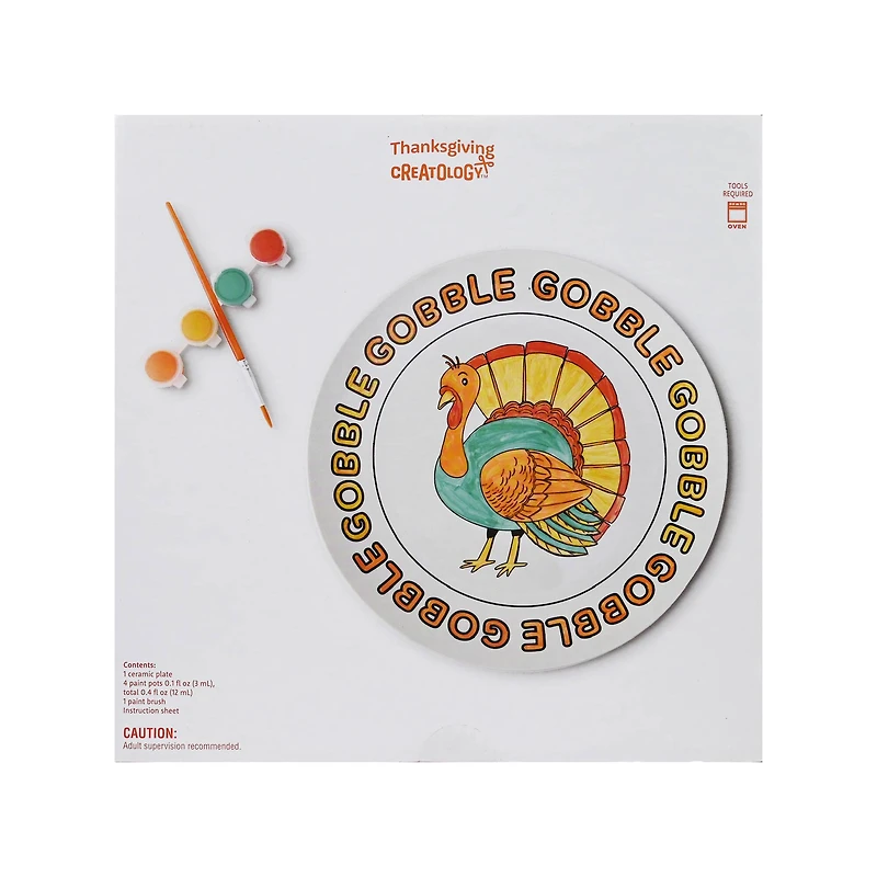 Gobble Turkey Paint Your Own Ceramic Plate Craft Kit by Creatology™