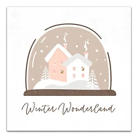 Winter Wonderland Snow Globe 24x24 Canvas Wall Art