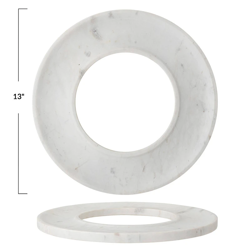 Hello Honey® 13" White Marble Circle Cracker & Cheese Tray