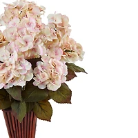 Hydrangea Silk Arrangement in Bamboo Planter