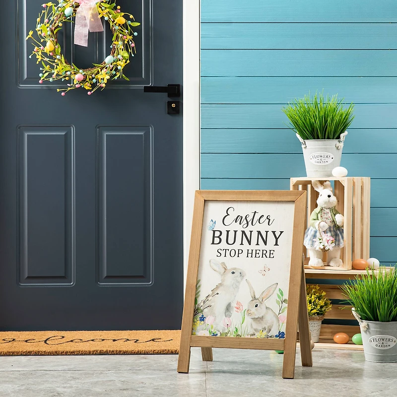 Glitzhome® 24" Easter Wooden Porch Sign