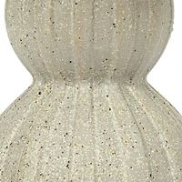 Hello Honey® 10.25" Tan Reactive Glaze Debossed Stoneware Footed Bowl