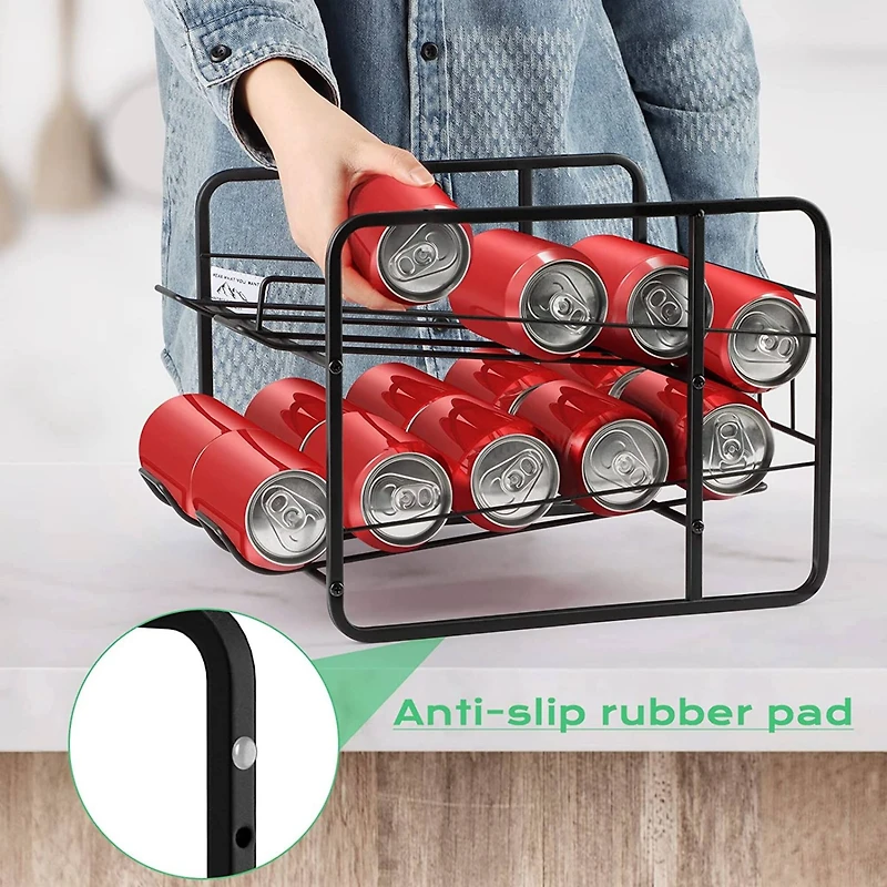 NEX™ 12oz. 20-Can Capacity Black Beverage Organizer and Dispenser