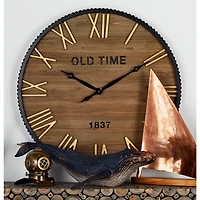 Brown Farmhouse Wood Wall Clock