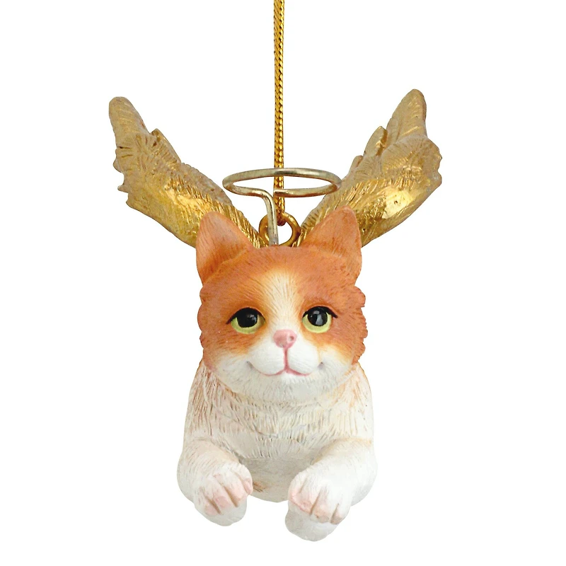 Design Toscano Honor the Feline Orange Tabby Cat Angel Ornament