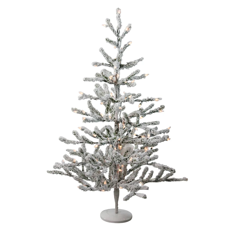 3ft. Pre-Lit Flocked Alpine Twig Artificial Christmas Tree, White Lights