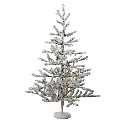 3ft. Pre-Lit Flocked Alpine Twig Artificial Christmas Tree, White Lights