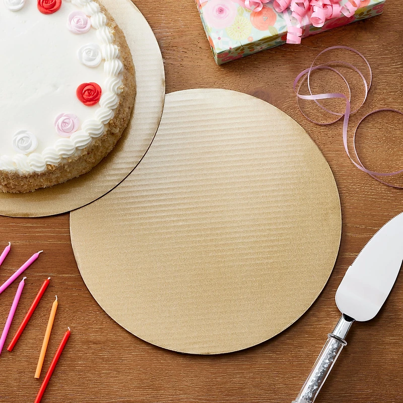 6 Packs: 3 ct. (18 total) 12" Gold Glitter Round Cake Boards by Celebrate It™