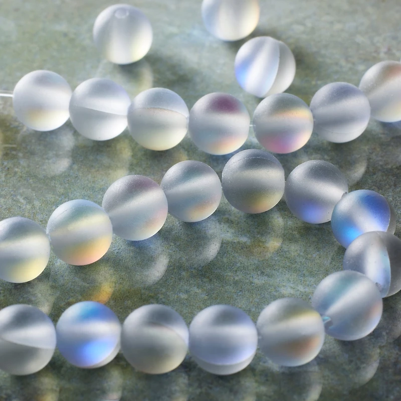 12 Pack: Light Gray Matte Glass Round Beads, 6mm by Bead Landing™