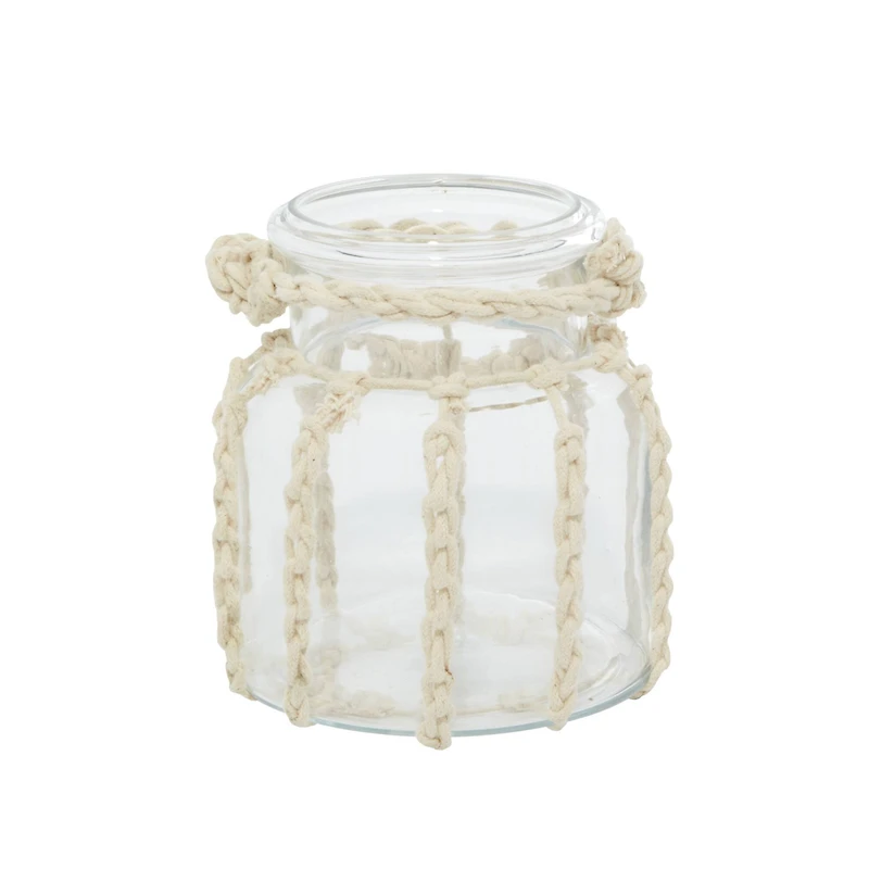 White Glass Coastal Lantern, 6" x 6" x 6"