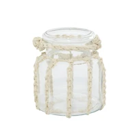 White Glass Coastal Lantern, 6" x 6" x 6"