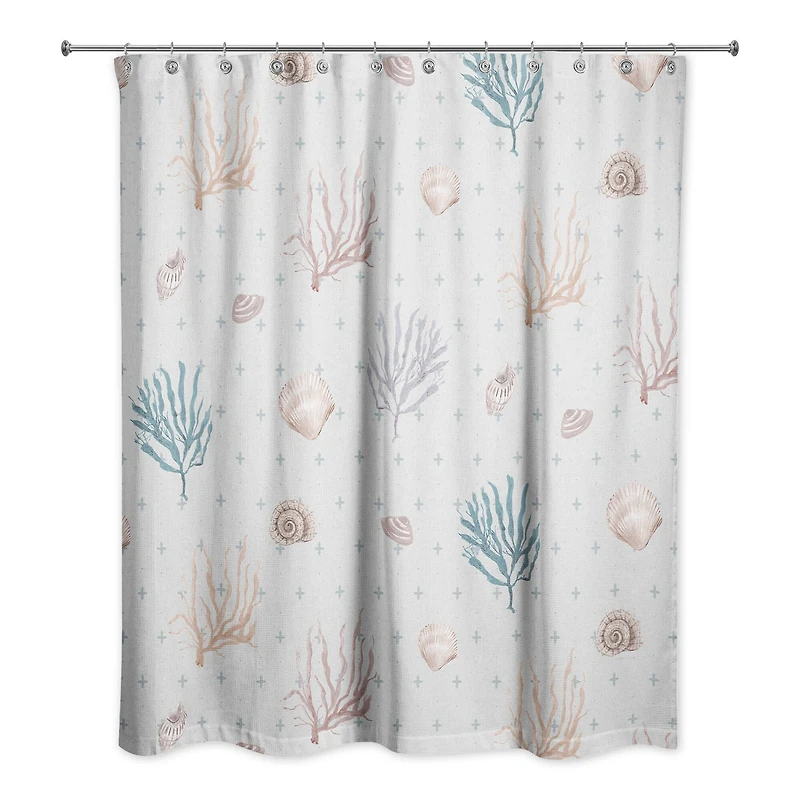 Multi Shell Coral Shower Curtain