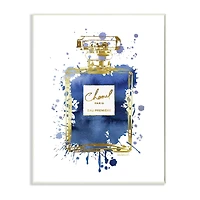 Stupell Industries Blue Pop Splash Glam Fragrance Bottle Wood Wall Plaque