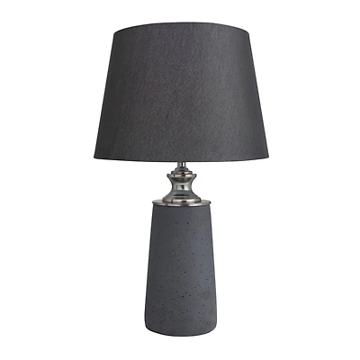 Black Cement Modern Table Lamp, 24" x 14" x 14"