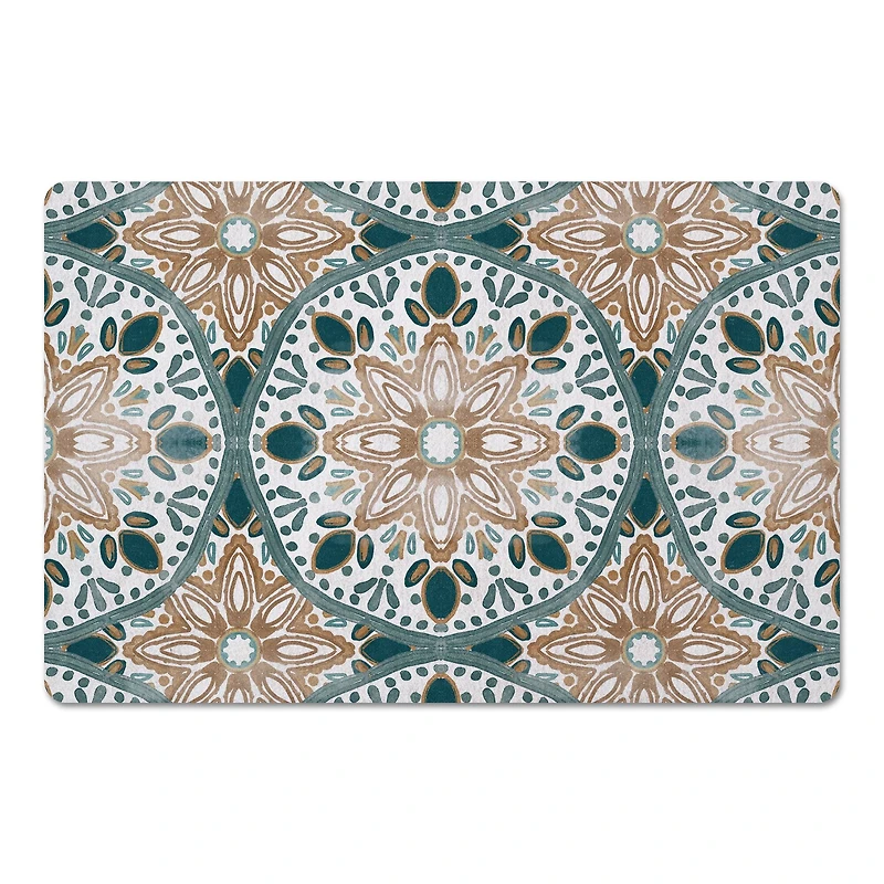 Faded Medallion Pattern Floor Mat
