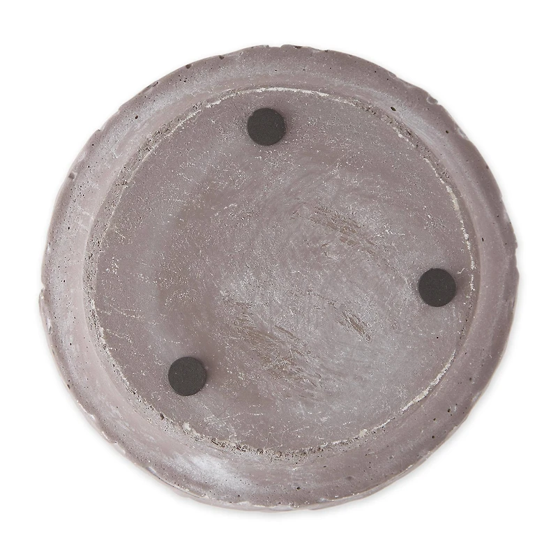 Black Scalloped Cement Flower Pot Set