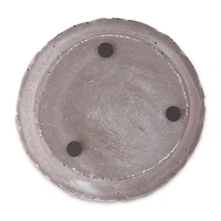 Black Scalloped Cement Flower Pot Set