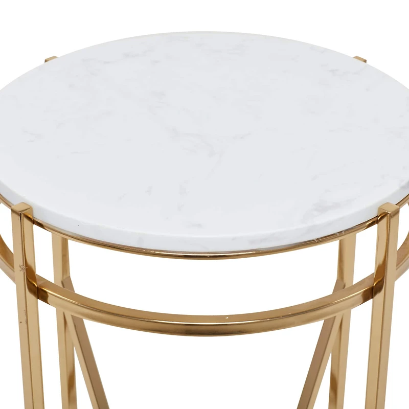 21" Gold Iron Contemporary Accent Table
