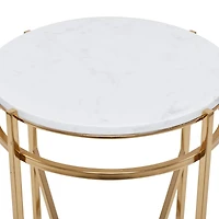 21" Gold Iron Contemporary Accent Table