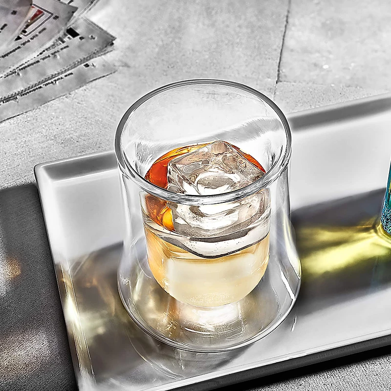 JoyJolt® Cosmo Double Wall DOF Whiskey Glasses, 4ct.