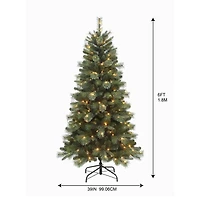 6ft. Pre-Lit Sierra Spruce Artificial Christmas Tree, Warm White LED Lights by Ashland®