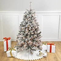 4.5ft. Pre-Lit Flocked Madison Pine Artificial Christmas Tree