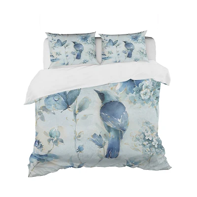 Designart 'Indigold Watercolor Flower III' Cottage Bedding Set