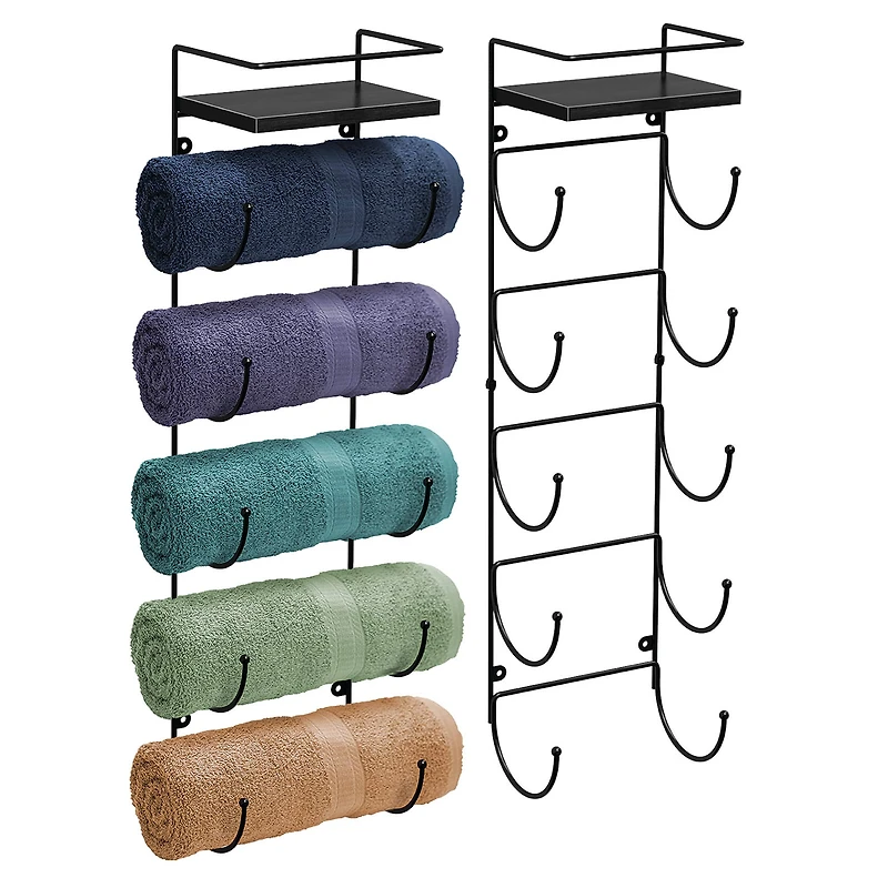 Sorbus Wall Mounted Towel Rack with Shelf