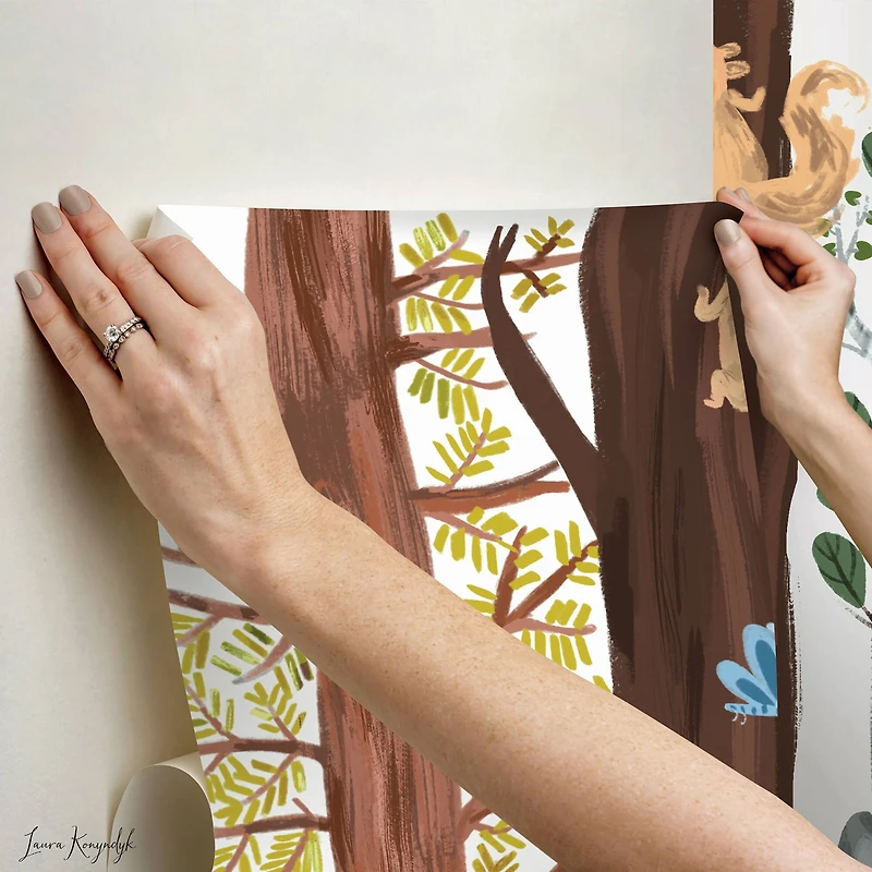RoomMates Forest Animal Hide & Seek Peel & Stick Wall Mural