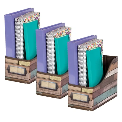 Teacher Created Resources Reclaimed Wood Design Book Bin, 3ct.