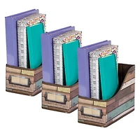 Teacher Created Resources Reclaimed Wood Design Book Bin, 3ct.