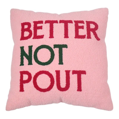 16" Pink Better Not Pout Throw Pillow by Ashland®