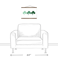 Ombre Shamrock Horizontal Hanging Canvas 16" x 20" Teak Hanging Canvas