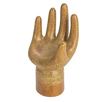 Hello Honey® 8.5" Brown Decorative Stoneware Hand with Reactive Glaze & Footed Base